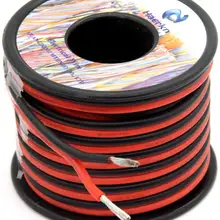 14 awg Электрический провод с силиконовой оплеткой 2 проводника параллельная проводная линия 15 м [черный 7,5 м красный 7,5 м] Подключение кислорода луженая медь