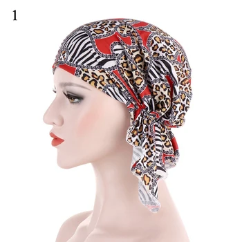 

2020 Fashion Women Flower Muslim Ruffle Cancer Chemo Hat Beanie Scarf Turban Head Wrap Cap Printed Headwear Lady Hats Head Wrap