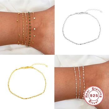 

ROMAD Luxury 925 Sterling Silver Anklets For Women Crochet Sandals Vintage Sandals Pendant Anklet Bracelet Foot Chain Jewelry