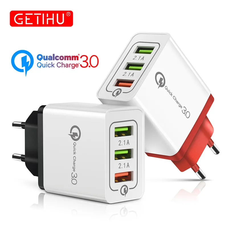 

GETIHU 18W USB Charger Quick Charge 3.0 Universal EU Plug Wall Adapter Fast Charging For iPhone X Xiaomi Samsung S9 Mobile Phone