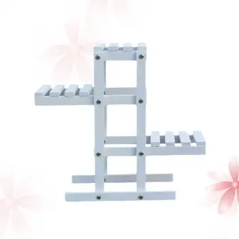 

1pc Wooden Storage Rack Flower Pot Rack Stand Holder Household Green Plants Potted Plant Flower Holder for Home (White)