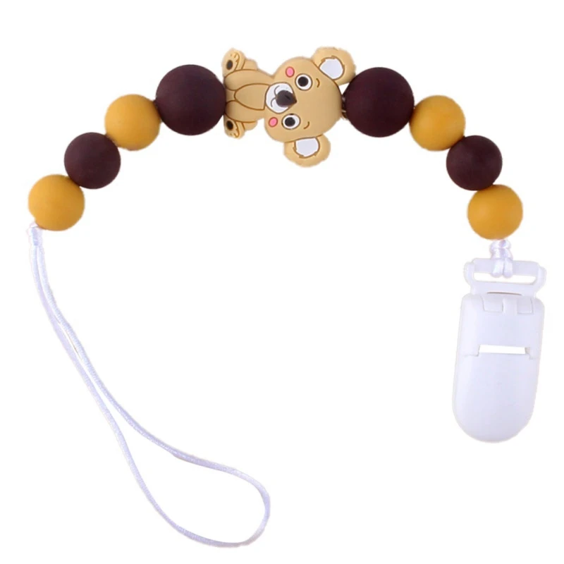 Прищепка для соски браслет для прорезывающихся зубов Пищевая силиконовая жевательная игрушка подарок для новорожденных коала ожерелье-прорезыватель пустышка зажим