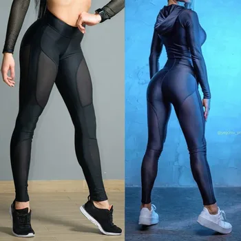 

New 2019 Women Fashion Women's See-through Workout Leggings Fitness Sports Gym Athletic Pants Quick Drying Short PantsZ0311
