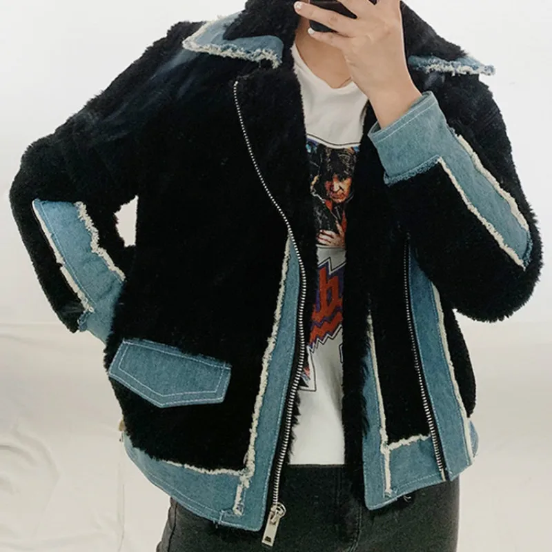 

Real Fur Coat Women Autumn Winter Coat Women Sheep Shearing Jacket 2019 Korean 100% Wool Fur Tops Vintage Coat YY1926