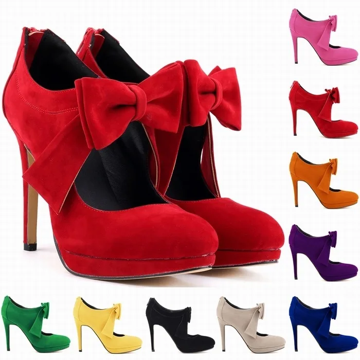 Shoes Woman Pumps Wedding Party Shoes Pointed Toe Flock 11CM Thin High heels Slip On Butterfly-knot 2023 size 35-42 black