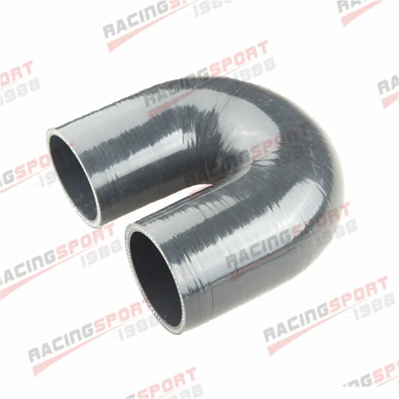2.5 3 Ply 180 Degree Turbo Silicone Coupler Hose Pipe Black