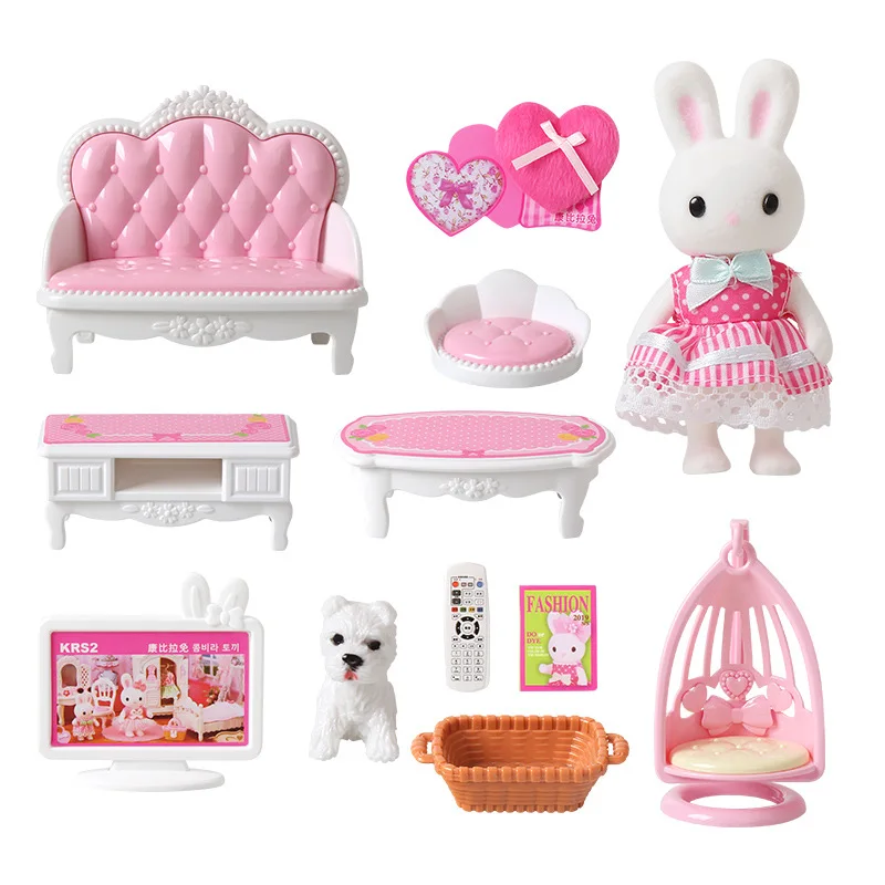 Carnby Pull Rabbit Play House игрушки Детская модель ванная комната гостиная подарок на день рождения девочки 3-7 лет обучающая игрушка