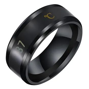 

Multifunctional Waterproof Intelligent Smart Temperature Couple Ring Titanium Steel Finger Jewelry Fingertip Temperature Sense