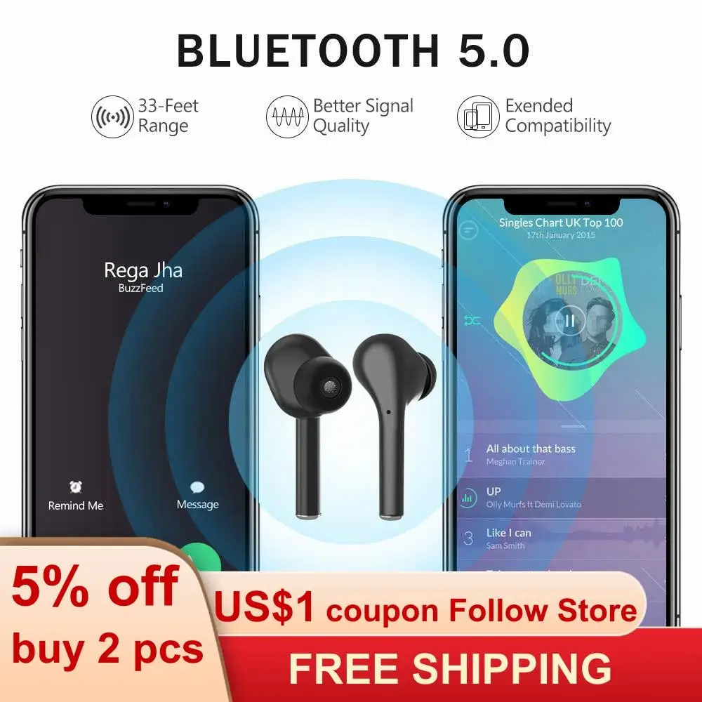 

Tws Bluetooth Earphone Wireless Headphones Stereo Headset Bluetooth Earbuds for iphone Wholesale M6S