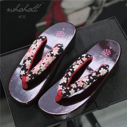 Summer Women Slipper Japanese Geisha Wooden Geta Anime Cosplay Sandals Women Flip Flops Clogs Shoes Plus Size 41 42