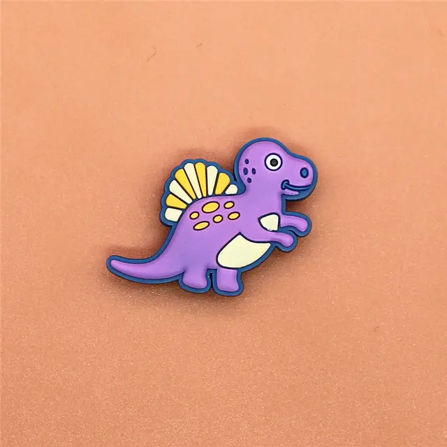 Single Sale 1pcs Shoe Charms Novel Dinosaur Shoe Accessories Cute Garden Shoe Decoration for croc jibz Buckle Kid's X-mas Gift Dinosaur B