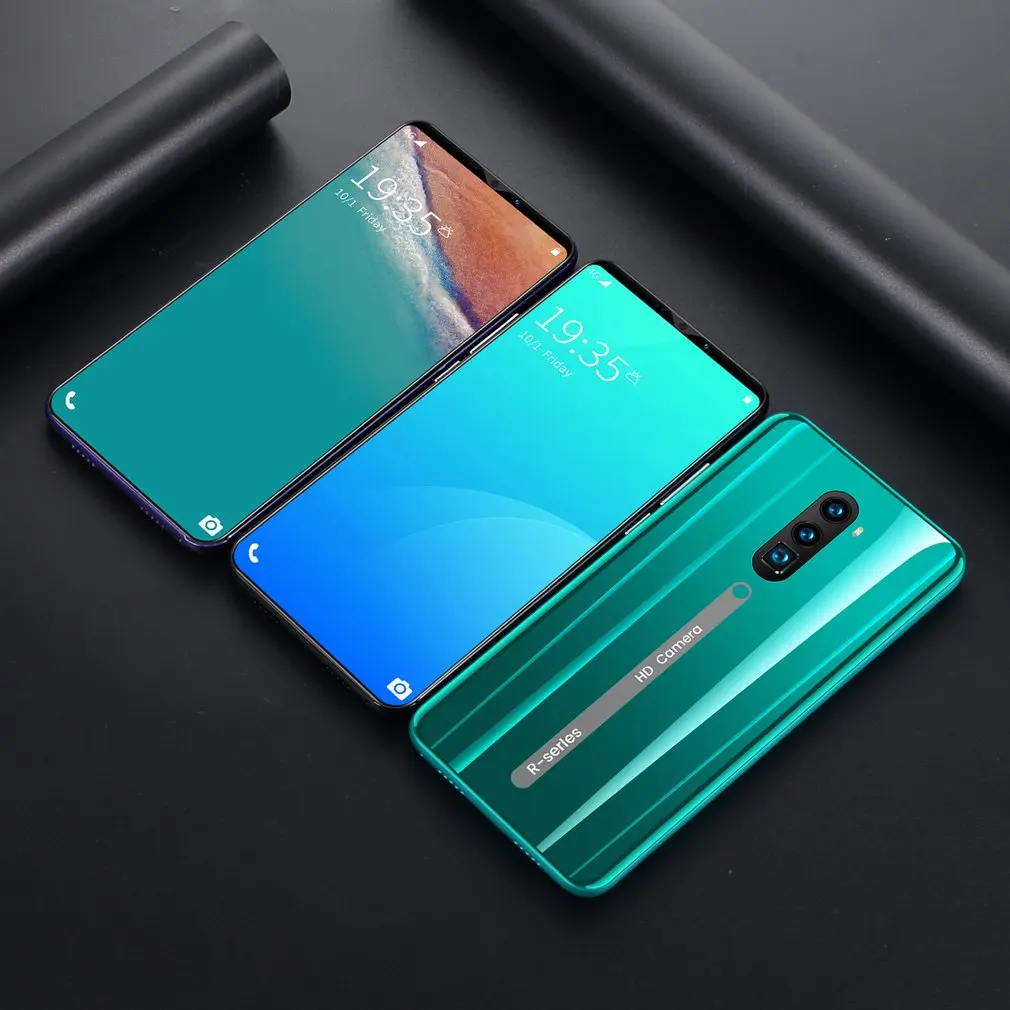 2020 новый телефон Rino3 Pro экран 5 8 дюйма Android фиолетовый в форме капли воды смартфон
