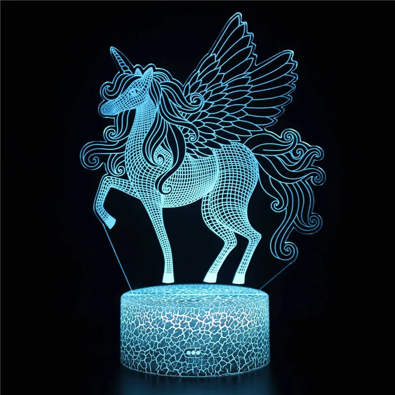 

LED Night Lights Unicorn Acrylic USB Desktop Lamparas GY414 Touch Control 7 Colors Changing Night Lamps For Home Decor Kids Gift