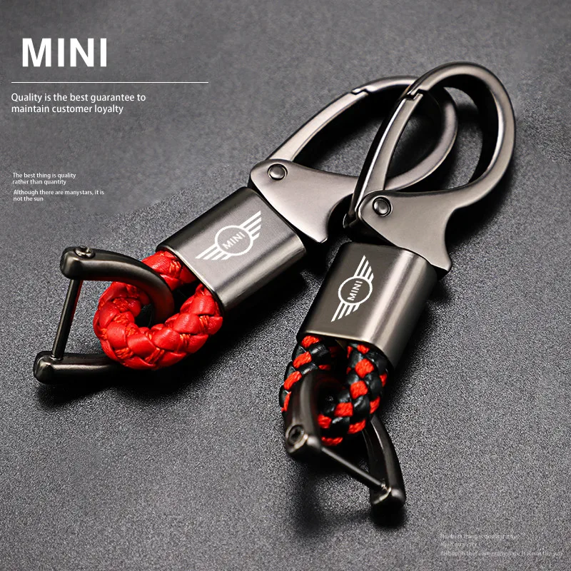 Zinc Alloy Leather Car Key Ring Knitting Keychain For Mini Cooper Cabrio Coupe Roadster JCW F54 F55 F56 F57 R53 R55 R56 Clubman |