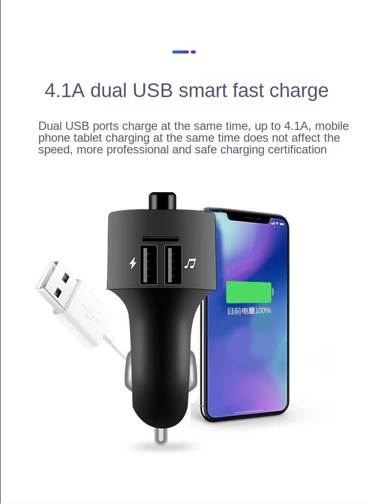 3.1A Quick USB Charger Bluetooth-compatible Kit FM Transmitter Modulator Audio Music Mp3 Player Phone Wireless Handsfree Carkit sony mp3 player