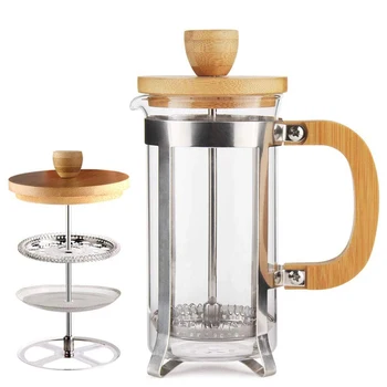

350ML/600ML/800ML French Press Coffee Maker Press Tea Pot With Stainless Steel Filter Durable High Borosilicate Carafe