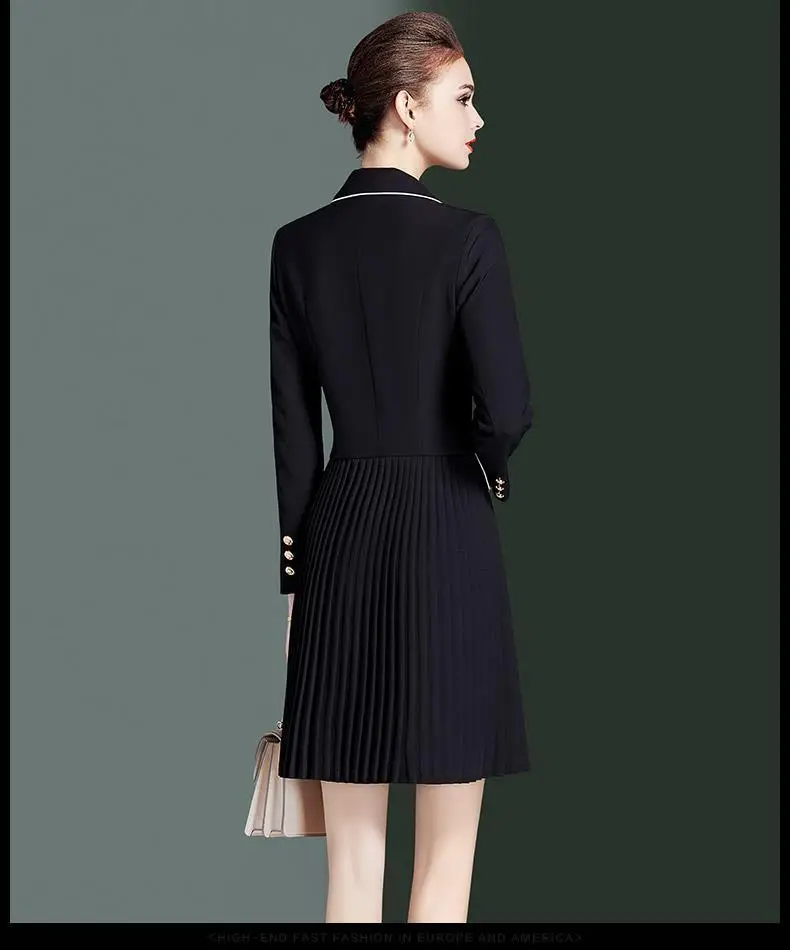 High-end elegant dress female new fashion temperament autumn 2023 women's button dress suit
