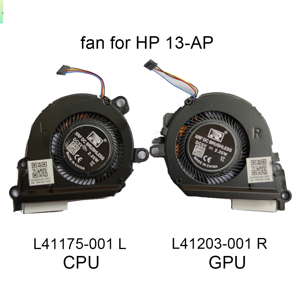 Laptop Cooling Fan for HP Spectre X360 13AP 13-ap0008ca ap0010ca 13-AP0043DX L38013 L41203-001 CPU GPU Cooler Radiator TPN-Q212