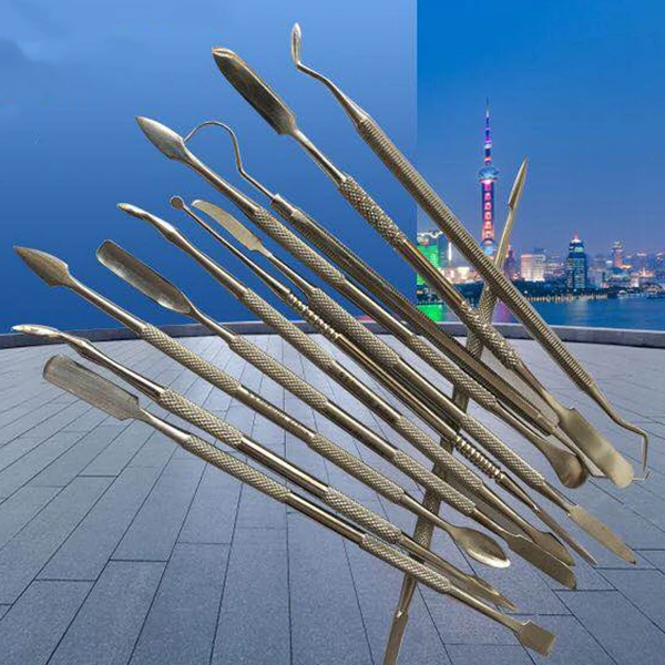 Set Of Tools For Sculpture, Pottery, Double Ended Wax Modeling In Stainless Steel- 12 Pieces