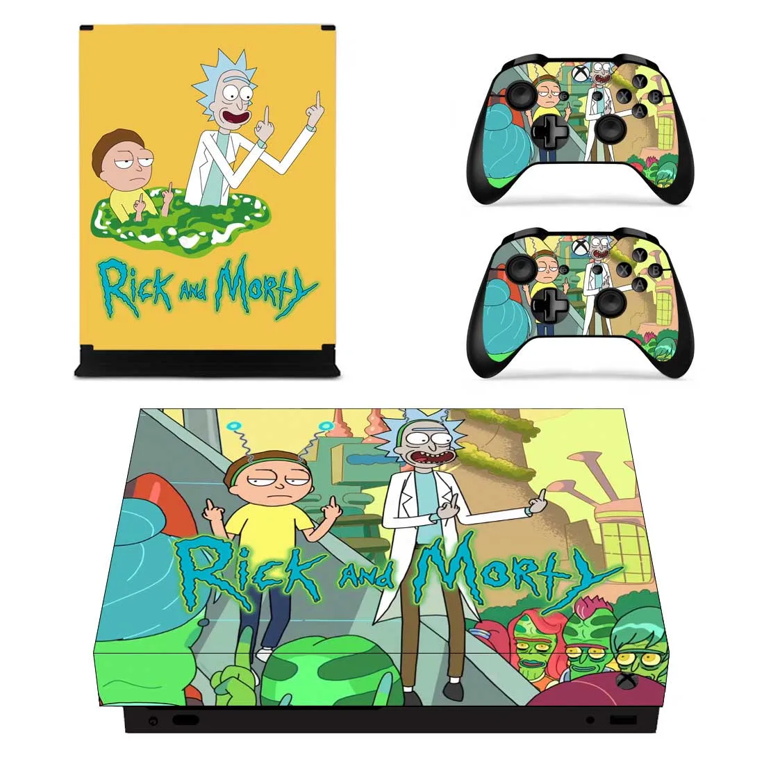 Наклейки Rick and Morty s для Xbox One X виниловые наклейки на кожу Pegatinas Adesivo для Xbox one X консоли пульта дистанционного управления скины