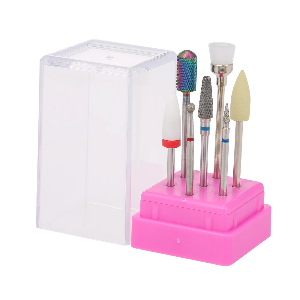Type 3 New 7pcs Nail Drill Bits Set for Pedicure& Manicure Replacement Drill Bits Heads for Electric Nail Drill Handpiece Nail Art - Цвет: Type 3