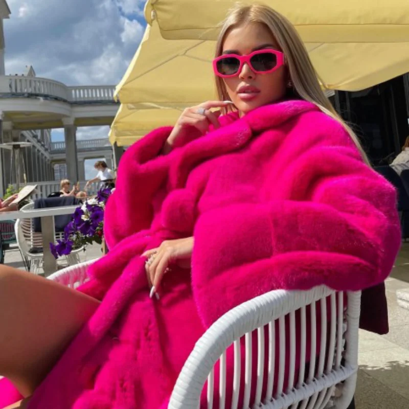 FURSARCAR 2021 Top Fashion Real Mink Fur Coats Long Female Natural Fur Coat Luxury Thick Warm Winter Woman Casual Style Overcoat