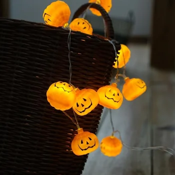 

LED Lantern Halloween Creative Manual DIY Pumpkin Light String Battery Ins Style Decorative Lantern String Light