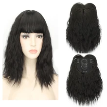 Женские синтетические волосы для наращивания и парики Кудрявые 12 дюймов зажим для наращивания волос Топпер длинные высокотемпературные волокна темный/светильник коричневый