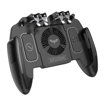 

Six Finger PUBG Mobile Game Controller Gamepad Trigger Aim Button Joystick for iPhone Android with Cooler Cooling Fan