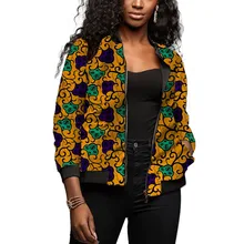 2021 afrykański modny nadruk kurtka damska nowości w jasnych kolorach kurtki-pilotki tanie tanio CN (pochodzenie) POLIESTER Dashiki WOMEN Ubrania z Afryki Tradycyjna odzież 20728-2