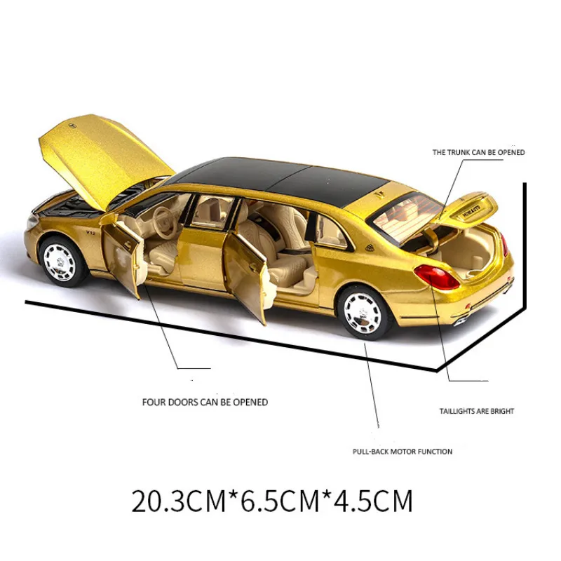 1:32 Maybach S650 сплав 6 открытой двери расширенная версия моделирование модель автомобиля 7 Розничная Прямая-игрушки для доставки для детей