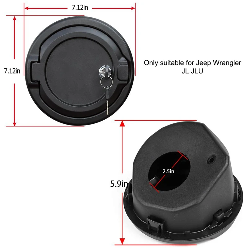 Крышка крышки топливного бака для Je ep Wrangler JL JLU ABS алюминиевый сплав Строительство Черный
