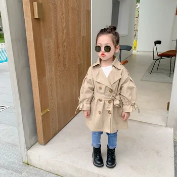 

Baby Jacket Casaco Infantil Girl Baby Coat 2020 Spring Baby Jas Trench Double Breast Windbreaker for Girl Kids Jacket For 3-10Y