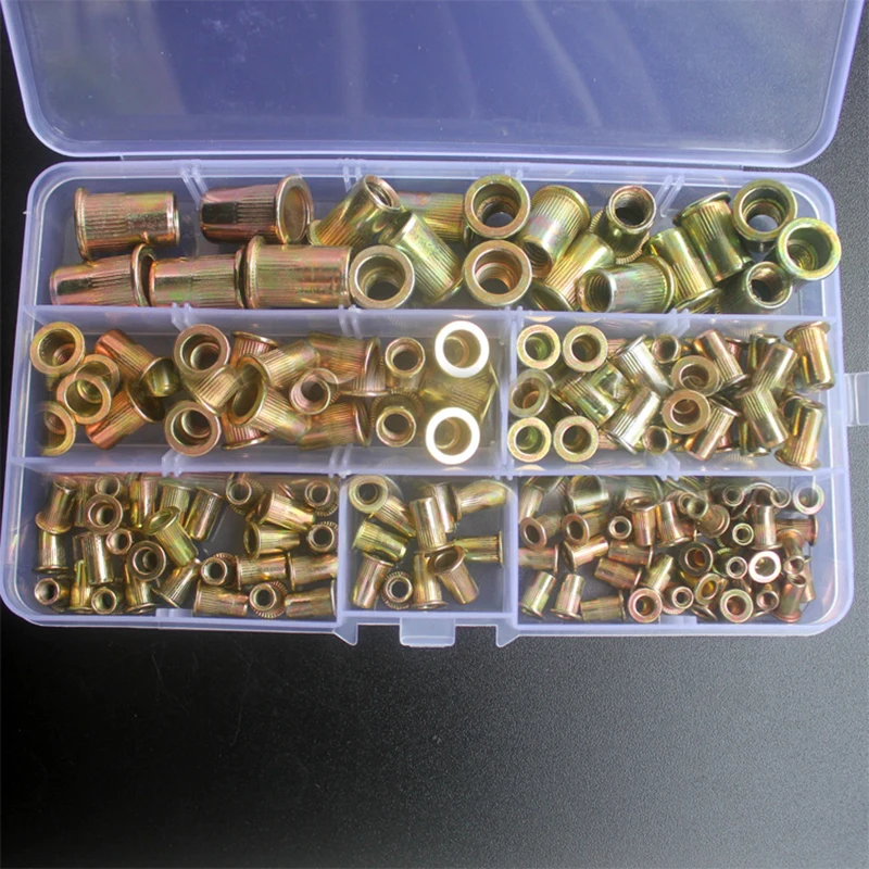 Набор из 150 оцинкованных заклепок-гаек Rivnut Insert смешанные M3-M10 в сборе