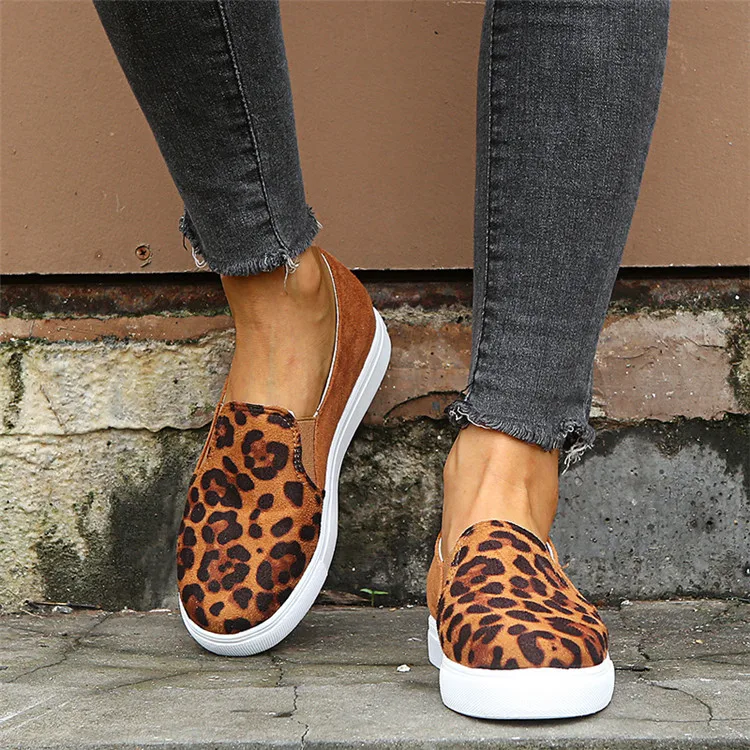 COOTELILI Women Casual Women's Autumn Shoes Woman Fashion Female Slip-On Flat Shoes Flats Leopard Print Serpentine