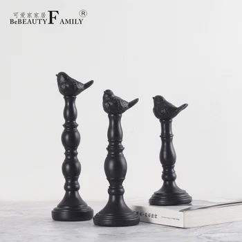 

Nordic Art Bird Modern Black Resin Ornament Crafts Cute Minimalist Creative Sculpture Home Living Room Table Decoration MM60XBJ