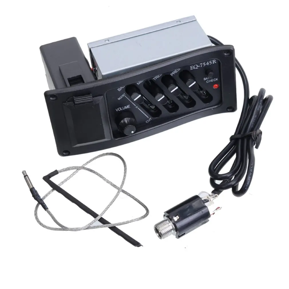 Acoutic гитара EQ Piezo звукосниматель предусилитель блок Акустическая гитара EQ-7545R кривой пикап Beat гитары Запчасти аксессуары
