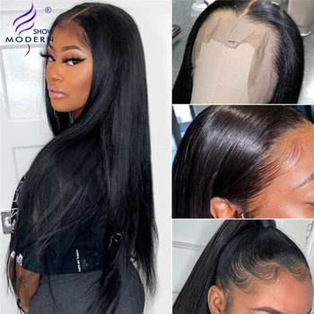 

Modern Show Peruvian Straight HD Transparent Lace Part Wig Remy 13x1 T Part Lace Human Hair Wigs Pre Plucked Lace Wig 150%