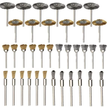 

36pcs Wheel Welding Polishing Buffing Drill Stainless Steel Removal Wire Brush Set Non Slip Derusting Rotary Tools Mini Grinder