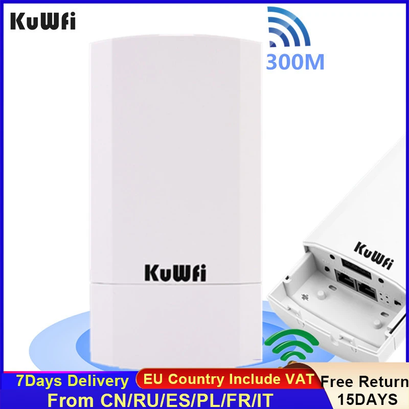 KuWFi Wifi 300Mbps Không Dây Mạnh Mẽ Repeater/Wifi Cầu Dài Bộ Khuếch 2.4Ghz 1KM Wifi độ Che Phủ Cho Máy Ảnh spectrum wifi amplifier