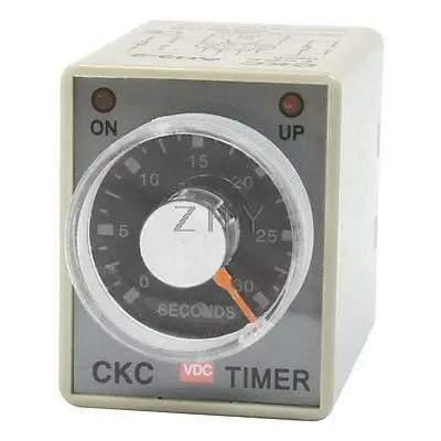 

Rotary Knob DPDT 2NO 2NC 8P 0-30Seconds Timing Time Relay DC 24V AH3-2