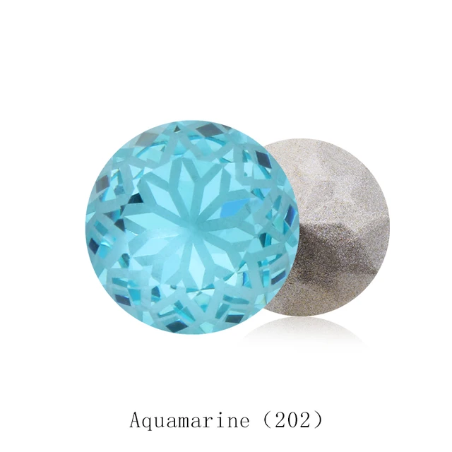 Round Rivoli Glue On Rhinestones 10mm Pointback Stones DIY Crafts Shiny Glass Strass High Quality K9 Crystals Aquamarine