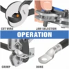 IWISS HX-50BI Battery Cable Lug Crimping Tool from AWG 8- 1/0 with Cable Cutter Pliers Hand Tools Crimp Flat Nose Carbon Steel 5