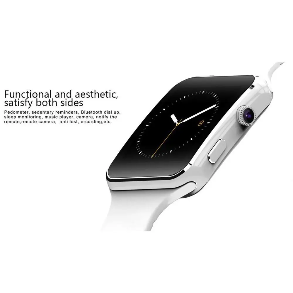 Смарт-часы OLOEY X6 с поддержкой sim-карты TF с камерой, цветной экран, браслет, спортивный мониторинг шагов, Bluetooth, умные часы