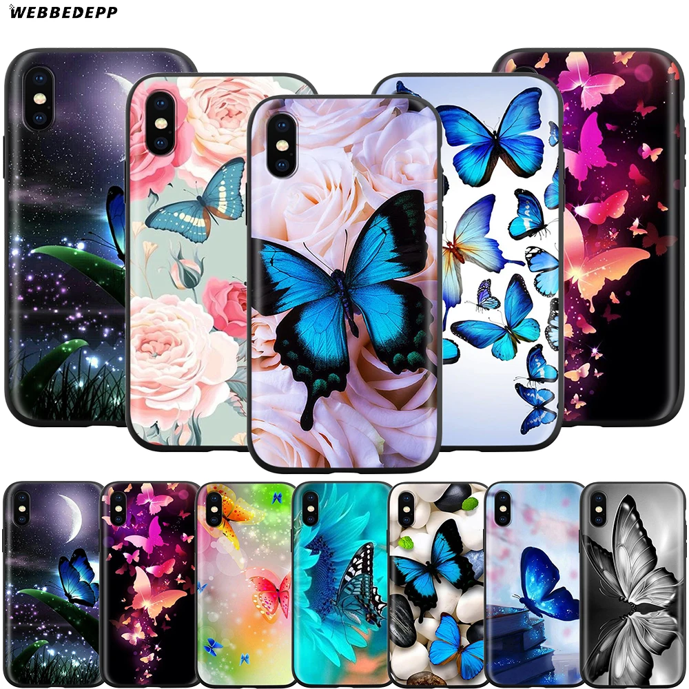Webbedepp фантазия Красочные бабочки чехол для Apple iPhone 12 Mini 11 Pro XS Max XR X 8 7 6 6S Plus 5 5S SE |
