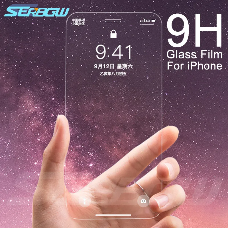 

9H Protective Glass on the For iPhone 11 Pro X XR XS Max Tempered Glass For iPhone 7 8 6 6s Plus 5 5S SE Screen Protector Film
