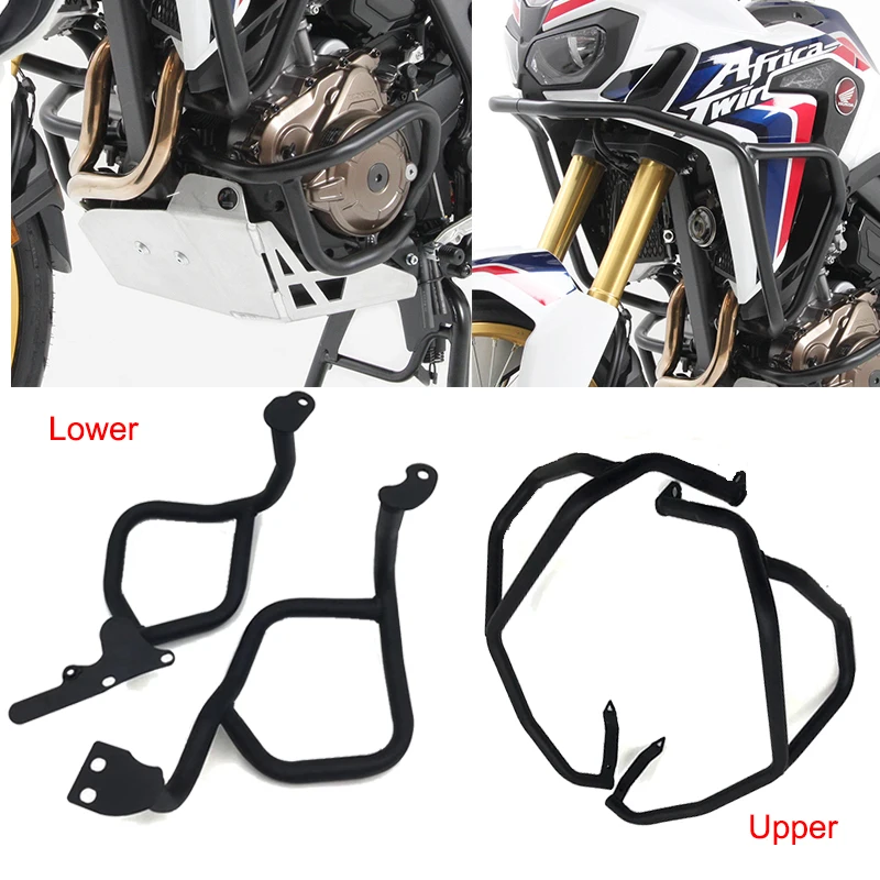 For Honda CRF1000L CRF 1000L Africa Twin ABS 2016 17 18 2019 Upper & Lower Crash Bar Engine Guard Bumper Frame Sliders Protector