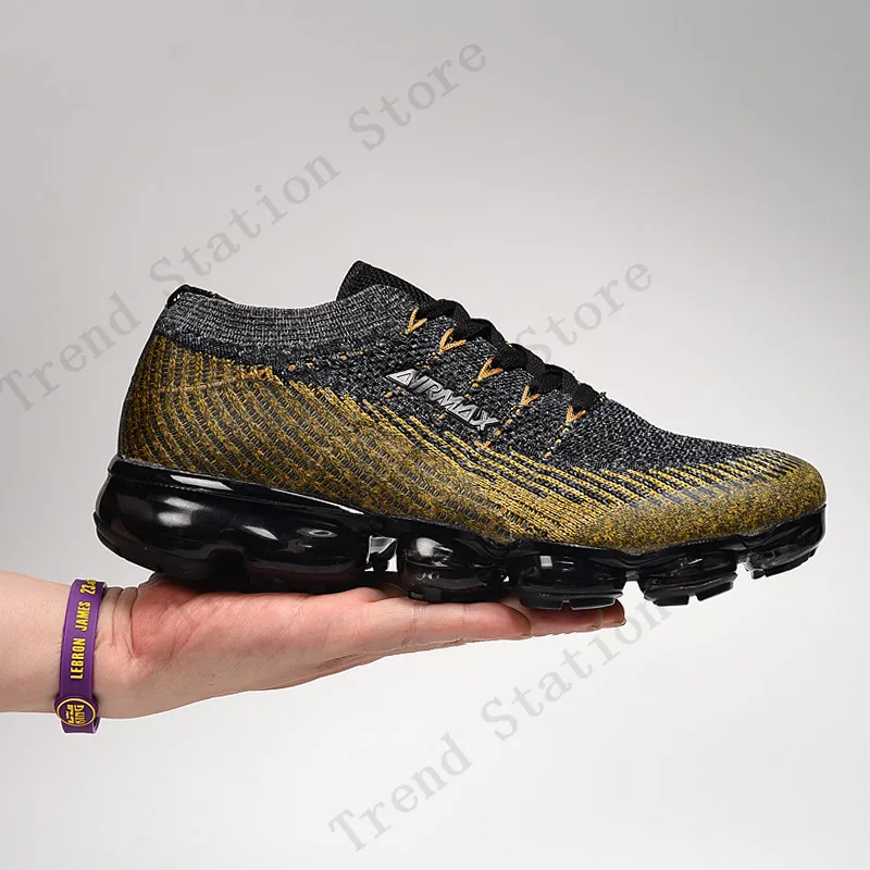 Обувь для бега для мужчин и женщин Air Vapormax_ ni2 ke Max кроссовки резиновая Весна 0ff Белая обувь - Цвет: Золотой