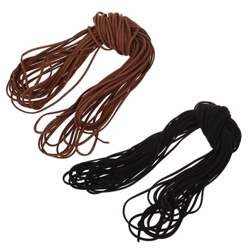 

2 PCS 16.65 - 18.655 M 2 Mm Brown & Black Leather Strap Leather Thong Flat DIY