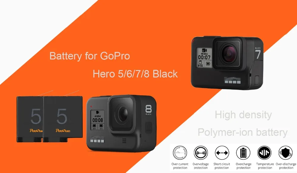 2x AHDBT-501 батареи Go pro hero 5 hero 6 hero 7 1600 мАч батарея + ЖК-дисплей Dual USB зарядное устройство для Gopro hero 7 6 hero 5 Спортивная камера